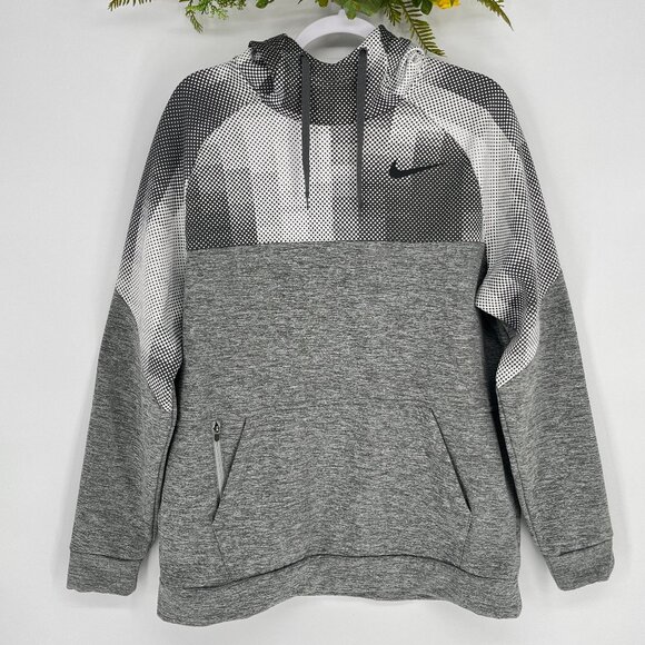 Nike Dri-Fit Standard Fit Gray Hoodie Men’s Size L Pullover Athletic Sweatshirt - Picture 2 of 9